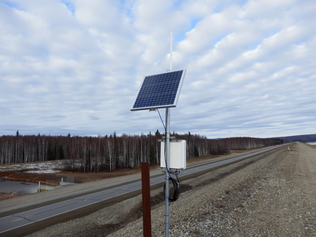 Solar powered sensor equipment powered by cold weather batteries Dakota Lithium