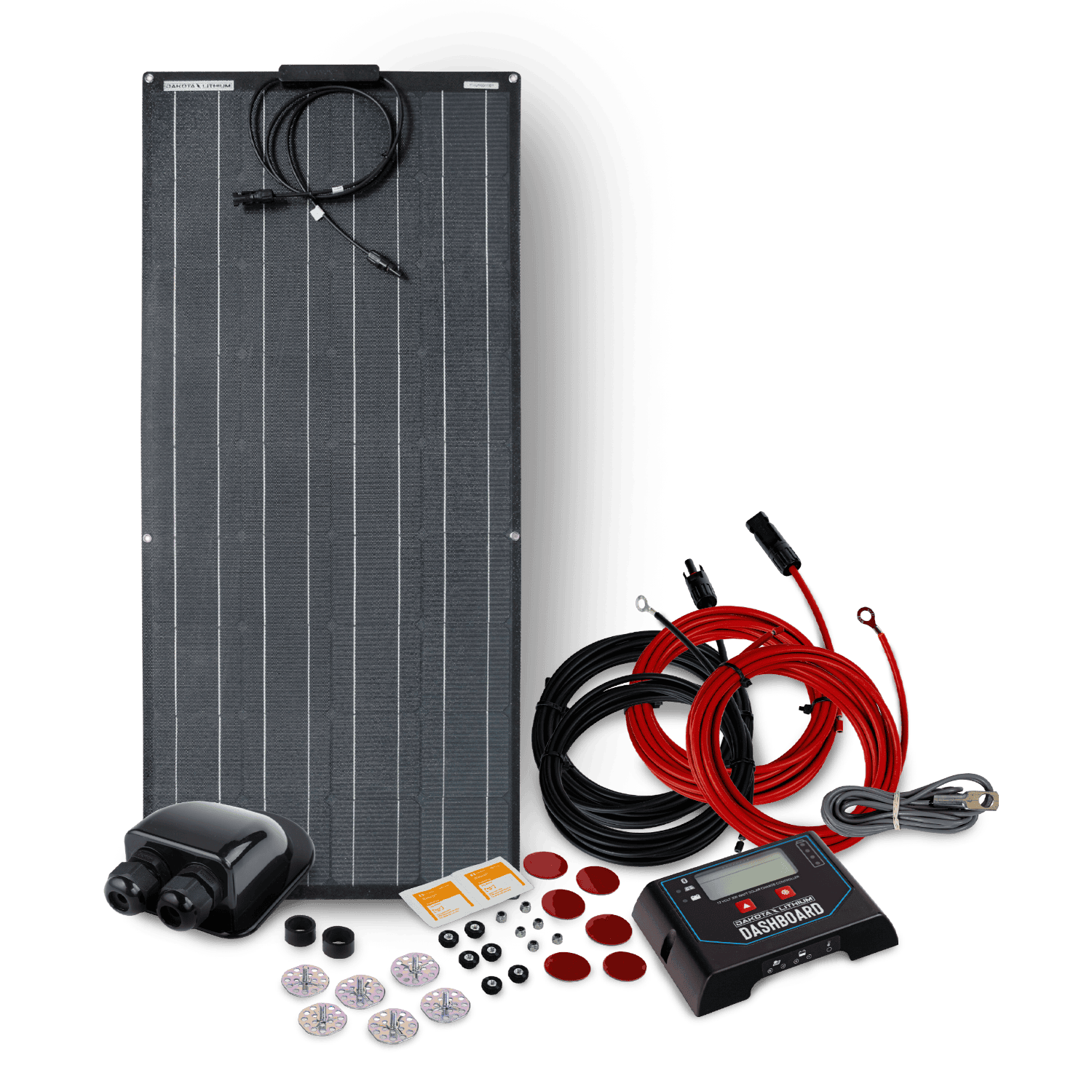Dakota Lithium 100-Watt Solar Panel & RV Roof Mount Kit