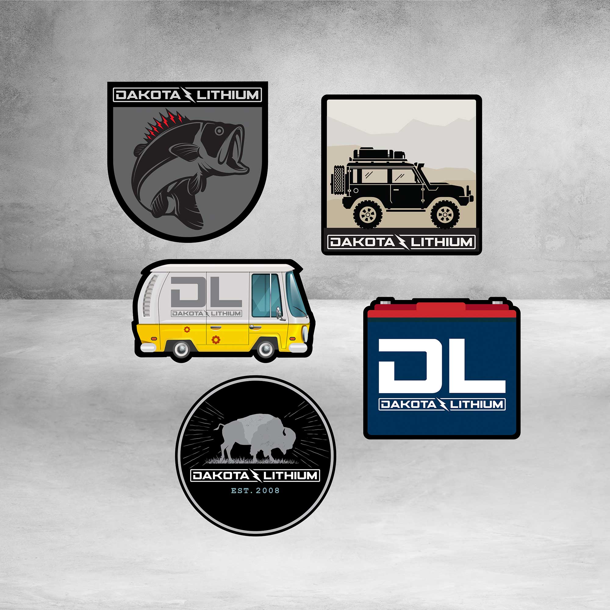 Sticker Pack of 5 – Choose the Dakota Lithium Expedition or Overland Edition