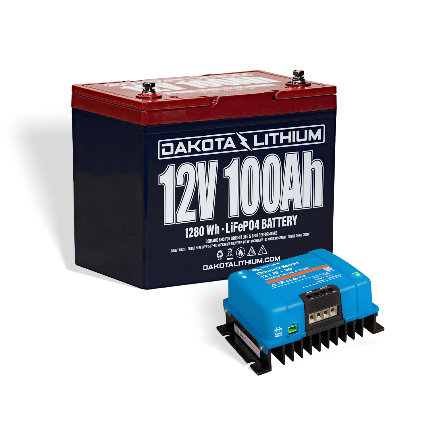 Dakota Lithium 12v 100Ah Battery Plus Victron Orion Smart DC-DC charger