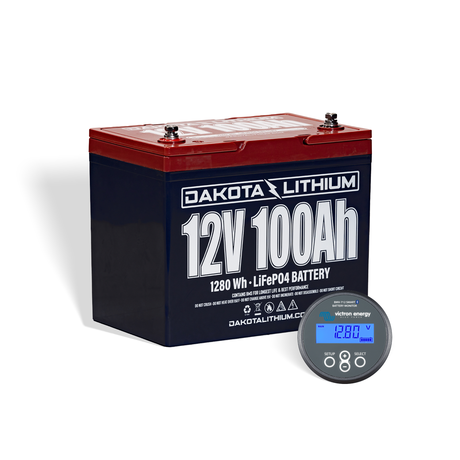 Dakota Lithium 12v 100Ah Battery Plus Victron Battery Monitor Bundle